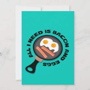Cute Bacon och ägg   Funny Canvas Julkort