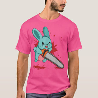 Cute Bad Evil Bunny Scary Saw Rabbit Egg Happy Eas T Shirt