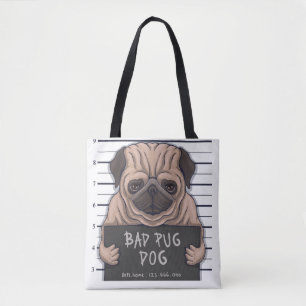 Cute Bad Pug Tog Bag Tygkasse