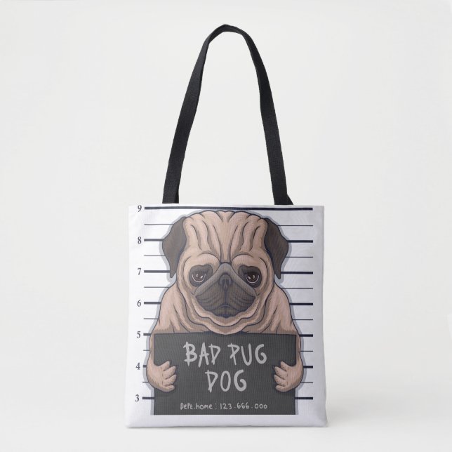 Cute Bad Pug Tog Bag Tygkasse (Framsida)