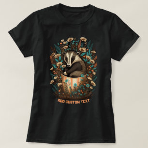 Cute Badger sitta i kopp, Badger Älskare T Shirt