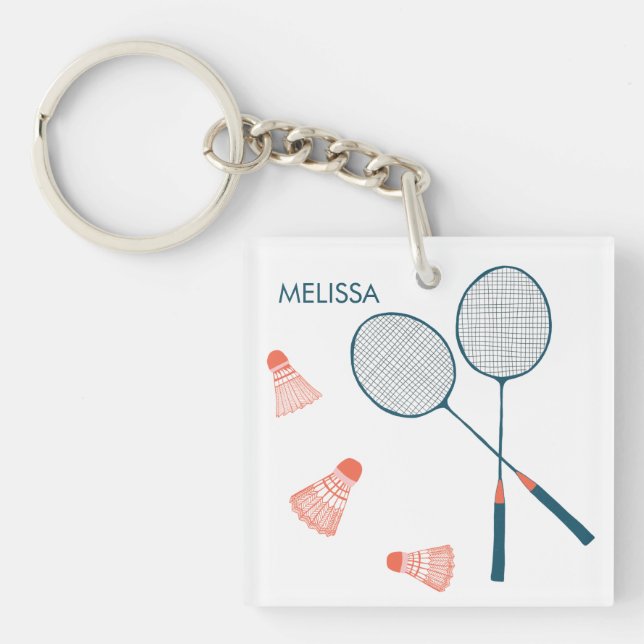 Cute Badminton Birdie Racquet ANPASSNINGSBAR Retro (Framsidan)