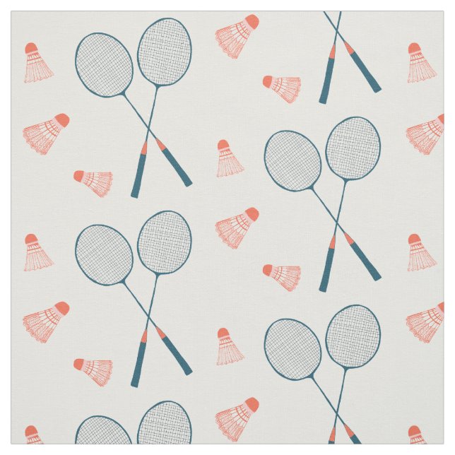 Cute Badminton Birdie Racquet Shuttlecock Retro Tyg (Provkarta)