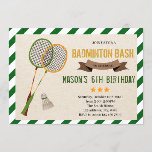 Cute badminton-partiinbjudan inbjudningar