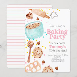 Cute bakar födelsedag i party inbjudningar