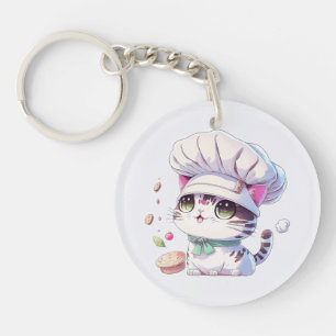 Cute Baker-bakverk Chef Cat Kitten med Bread