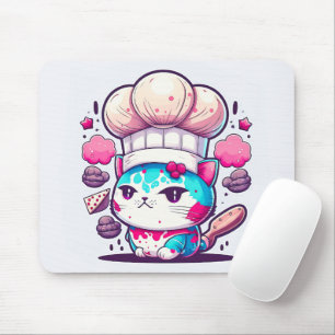 Cute Baker-bakverk Chef Cat Kitten med Bread   Musmatta