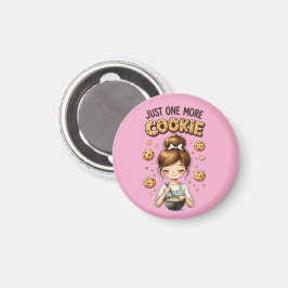 Cute Baker Girl Just One More Cookie Magnet