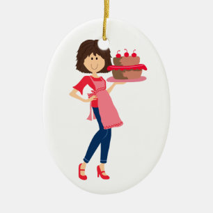 Cute Baker Julgransprydnad Keramik