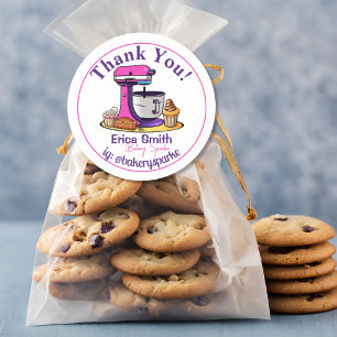Cute Bakery Anpassningsbar Small Business Tack Runt Klistermärke