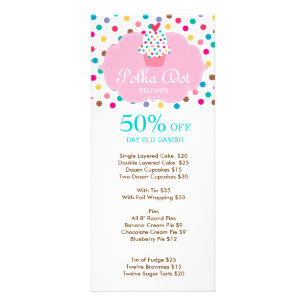 Cute Bakery Cuptårta Polka Dot 3 Reklamkort