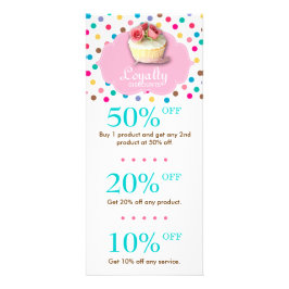 Cute Bakery Cuptårta Rabatt Polka punkt 2 Reklamkort
