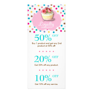 Cute Bakery Cuptårta Rabatt Polka punkt 2 Reklamkort