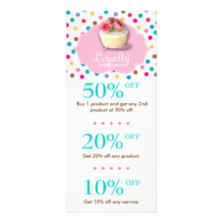 Cute Bakery Cuptårta Rabatt Polka punkt 2 Reklamkort