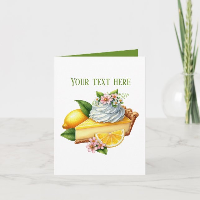 Cute Bakery lemon pie customizable Kort (Framsida)