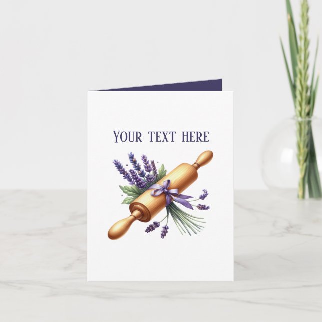 Cute bakery rolling pin customizable kort (Framsida)