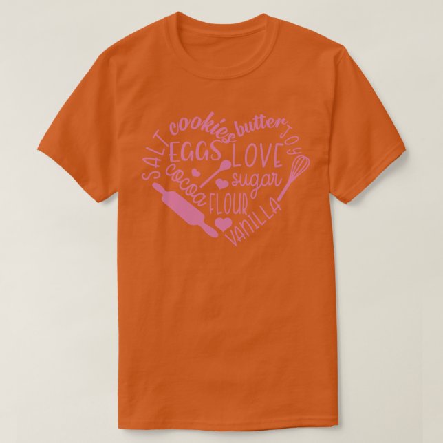 Cute Baking Kärlek Heart T Shirt (Design framsida)