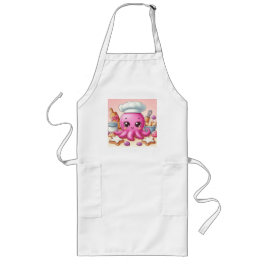 Cute baking octopus apron långt förkläde
