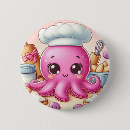 Cute baking octopus button knapp