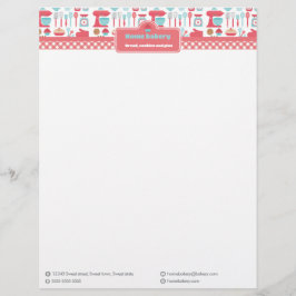 Cute Baking Utensils on Red Gingham Brevhuvud