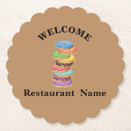 Cute-bakverk i bageributiken välkomnar Donut-Perso Underlägg Papper