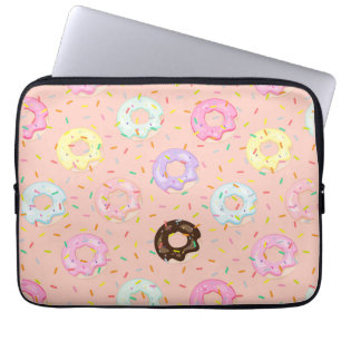 Cute bakverk, pastel Sprinkles Donuts mönster Laptop Fodral