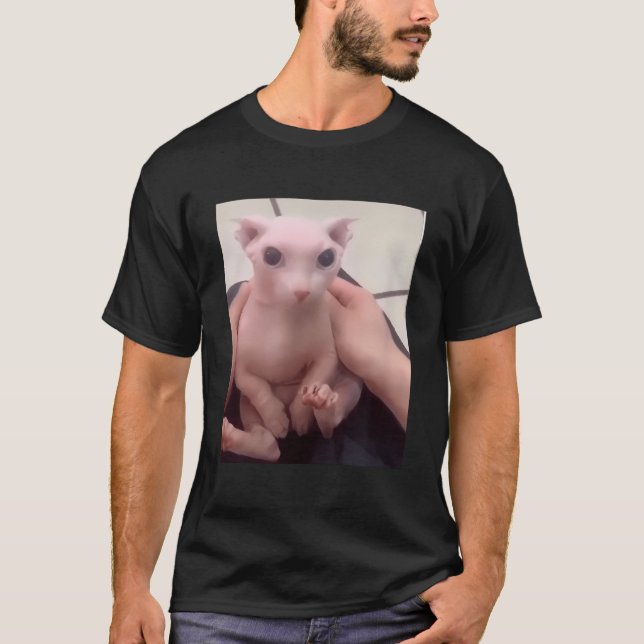 Cute Bald Bingus Mitt inneslutna hairless Sphinx C T Shirt (Framsida)