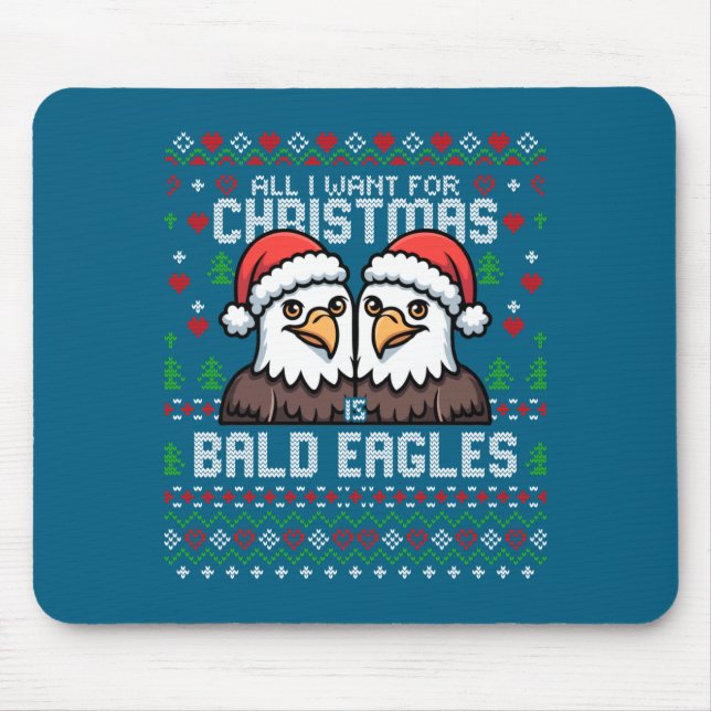 Cute Bald Eagles Christmas Ugly Xmas Sweater Patri Musmatta (Framsidan)