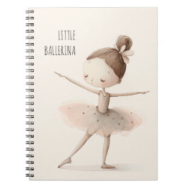 Cute Ballerina Ballet Little Ballerina Watercolor Anteckningsbok