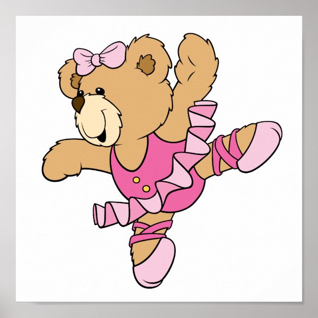 Cute Ballerina Bear Poster (Framsidan)