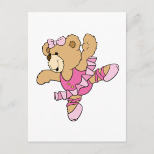 Cute Ballerina Bear Vykort