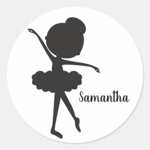 Cute Ballerina Birthday Stickers Runt Klistermärke