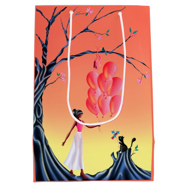 Cute Ballerina & Cat Night Himlar (Baksidan)