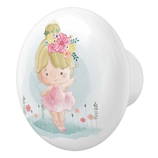 Cute Ballerina Ceramic Knob Knopp (Höger)