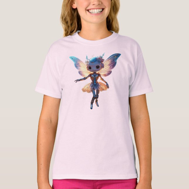 Cute Ballerina Dancing Robot Pixie T Shirt (Framsida)