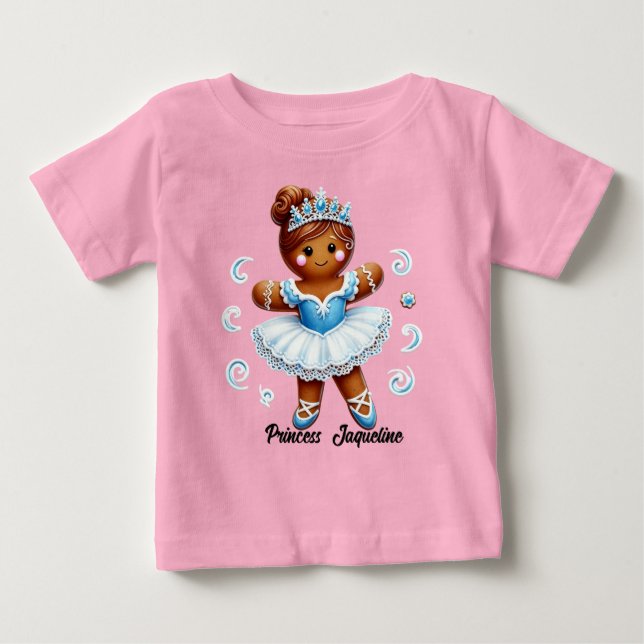 cute ballerina gingerbread girl T-Shirt (Framsida)