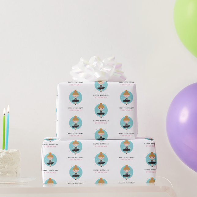 Cute Ballerina i Black Dress Barns födelsedag Part Presentpapper (Festgåvor)