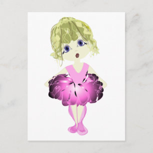 Cute Ballerina i rosa tutu Vykort