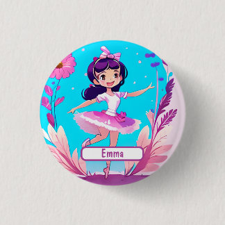 Cute Ballerina med Anpassadets namn Knapp
