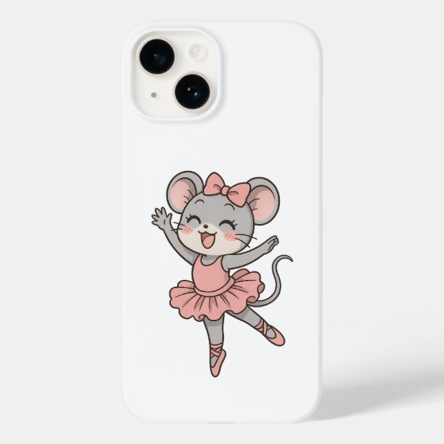 Cute Ballerina Mouse Phone Case Manga Stil Charm (Baksida)