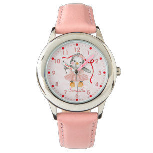 Cute Ballerina Penguin Rosa Personlig Watch Armbandsur