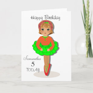 Cute Ballerina Personlig Birday Card Kort