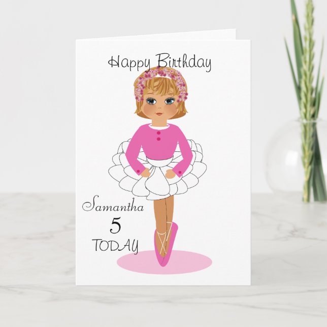 Cute Ballerina Personlig Birday Card Kort (Framsida)