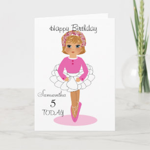 Cute Ballerina Personlig Birday Card Kort