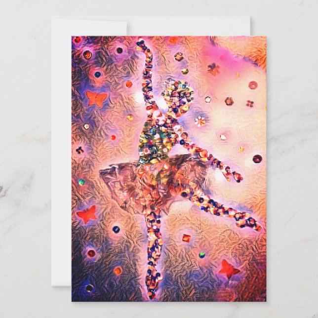 Cute Ballerina Rosa Fairy Dancer Julkort (Framsida)