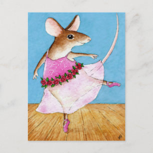 Cute ballerina-vykort helg vykort