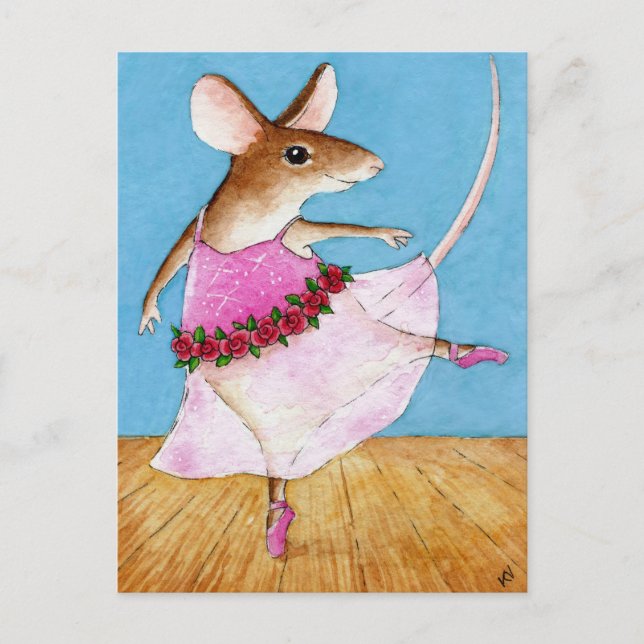 Cute ballerina-vykort helg vykort (Framsida)