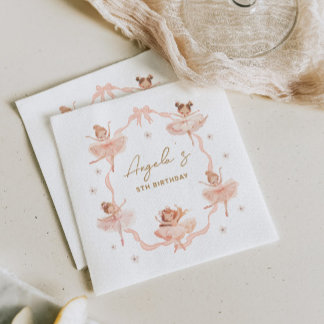 Cute Ballerinas Birthday bjudande Pappersservett