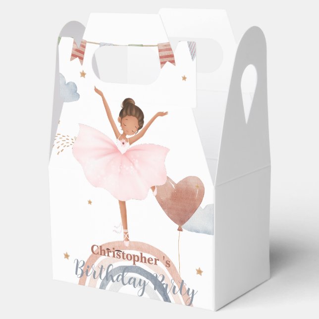Cute Ballet afro Balloon Birthday Flickor party Presentaskar (Öppnad)