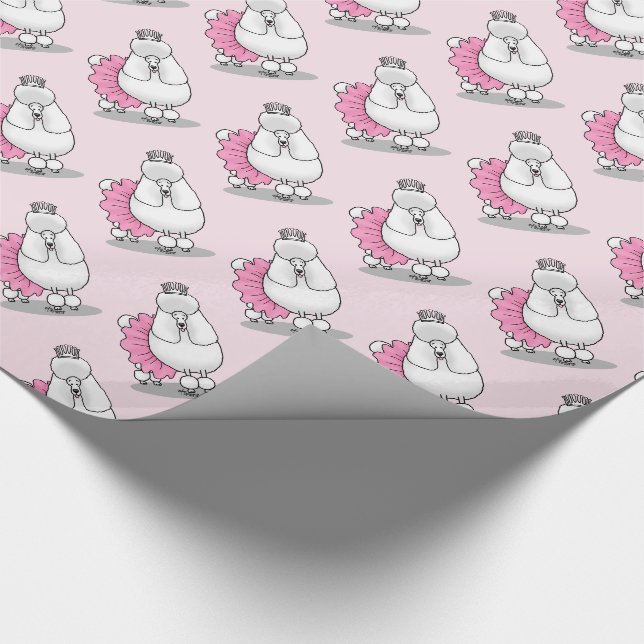 Cute Ballet Ballerina Princess Pudel Hund (vitt) Presentpapper (Hörn)